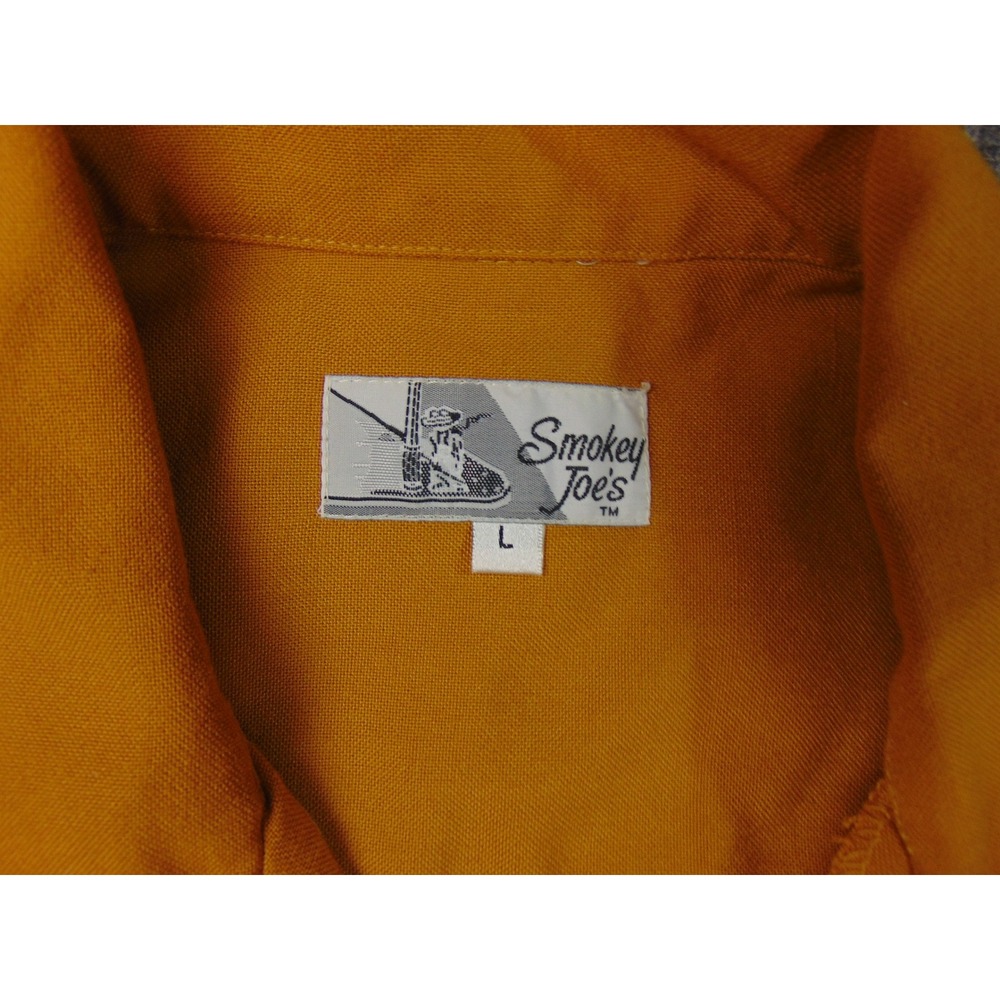 Smokey Joe's Shirt‎ Mens Large Orange Button Up Camp Collar Vintage 90s Boxy - Picture 7 of 8